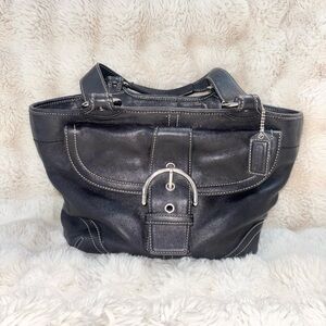Coach Black Leather Shoulder Bag